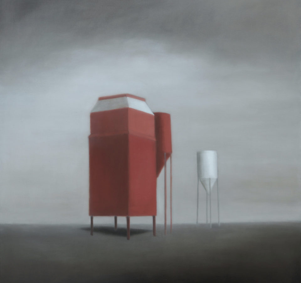 Site industriel 214, 100x100 cm, huile sur toile